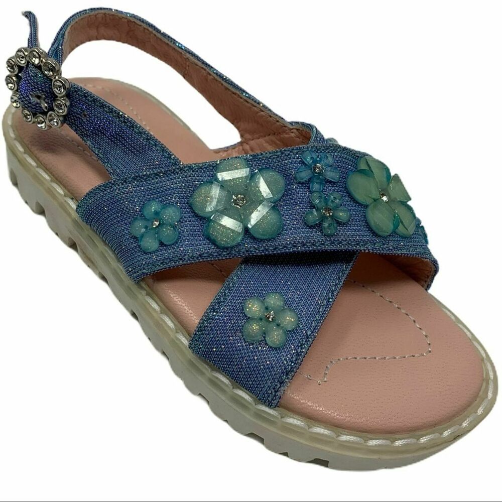 Mi Mi Sol cross strap with flower‎ embellishment size 26 / 9.5 US